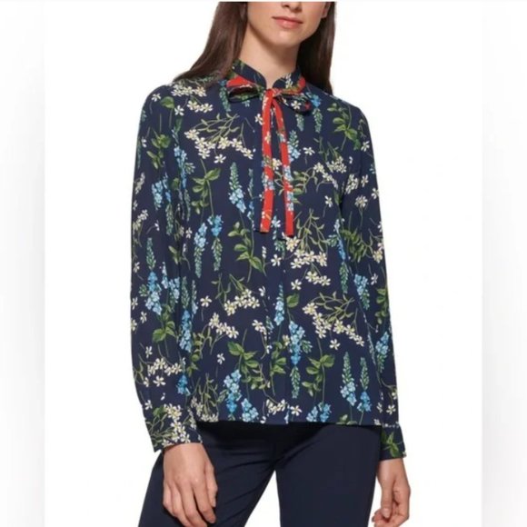 Brand New Beautiful Tommy Hilfiger Floral Pull-On Blouse Shirt - Picture 1 of 12